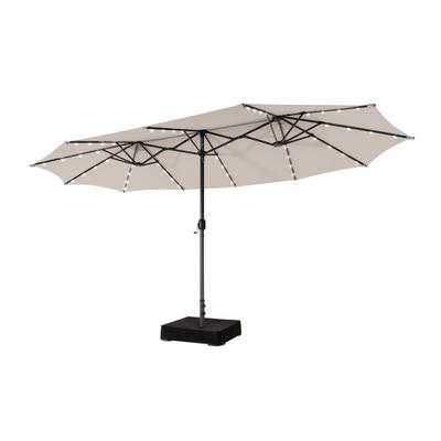Costway 15 Feet Double-Sided Patio Umbrella with 4...