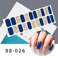 Autocollants de vernis à ongles bleus pailletés de luxe pour femmes autocollants de beauté