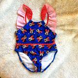 Disney Swim | Girls Minnie Mouse Swimsuit S | Color: Blue/Red | Size: Sg