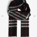 Burberry Accessories | Burberry Scarf, Lightweight Check Wool Silk Scarf, Brand New With Tags In Bag | Color: Black/Red | Size: Os