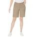 Plus Size Women's Classic Cotton Denim Shorts by Jessica London in New Khaki (Size 22 W) 100% Cotton Jean