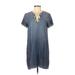 Black Swan Casual Dress - Shift: Blue Solid Dresses - Women's Size Small