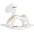 Mamabrum, Wooden Rocking Horse, White, Classic, Rocking Animal Toy, Chic, Rocking Horse for Children, Rocking Toddler Toy, Horse for boy and girl from 1 Year