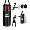 COSTWAY 2.6FT Filled Heavy Punch Bag, Kids Adults Boxing Bag Set with Hand Wraps, Gloves and Wall Bracket, Punching Training Kit for Workout Muay Thai Martial Arts Taekwondo