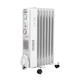 Devola 2000W 7 Fin Oil Filled Radiator, Low Energy Electric Heater with Thermal Fuse for Overheat Cut Off, Adjustable Heating Dial, Turbo Heating Option via PTC Fan, 24 Hour Timer - DVSOR7F20W (White)