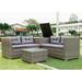 Latitude Run® Munsley 4 Piece Rattan Sofa Seating Group w/ Cushions Synthetic Wicker/All - Weather Wicker/Wicker/Rattan in Gray | Outdoor Furniture | Wayfair