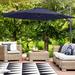 Arlmont & Co. Cantilever Outdoor 10 Ft Umbrella w/ A Crossed Base, Patio Offset Aluminum Pole Market Umbrella in Blue/Navy, Size 98.4 H in | Wayfair