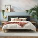 Mr. Kate Daphne Upholstered Low Profile Platform Bed Metal/Linen in Gray | 42.5 H x 66.5 W x 86.5 D in | Wayfair DA4046439MK
