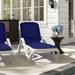 Lark Manor™ Donica 77.5" Long Reclining Single Chaise Plastic in Blue/White | 18.3 H x 28 W x 77 D in | Outdoor Furniture | Wayfair