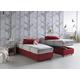 Talamo Italia - Einzelbett Amelia, Containerbett mit Stoffbespannung, 100% Made in Italy, Frontöffnung, inklusive Matratze Cm 80x190, Rot