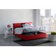 Talamo Italia - Doppelbett Bibiana, Containerbett mit Stoffbespannung, 100% Made in Italy, Frontöffnung, inklusive Matratze Cm 160x190, Rot