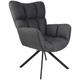 Fauteuil pivotant en tissu gris