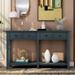 Rustic Brushed Texture Console Table with Drawer and Bottom Shelf