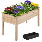 Yaheetech Raised Wooden Garden Bed Flower Boxes and Vegetable Planter - N/A