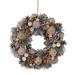 Pink Pine Cones Stars Glittered Artificial Christmas Wreath 13"