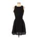 One Clothing Casual Dress - A-Line: Black Brocade Dresses - Women's Size Small