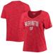 Women's New Era Red Washington Nationals Plus Size Raglan V-Neck T-Shirt