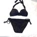 Victoria's Secret Swim | Black 2 Pc Push-Up Swimsuit 32a Top + Small Bottom | Color: Black/Silver | Size: S