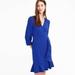 J. Crew Dresses | J.Crew Blue Drapey Ruffle Front Ocean Sheath Long Sleeve Dress | Color: Blue | Size: 4p