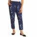 Jessica Simpson Pants & Jumpsuits | Jessica Simpson Navy Floral Pull On Pants-Sz Xl | Color: Blue | Size: Xl