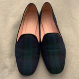 J. Crew Shoes | Euc J. Crew Green Navy Blackwatch Tartan Smoking Slipper Loafer Flats Size 10 | Color: Blue/Green | Size: 10