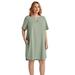 Plus Size Women's Linen-Blend A-Line Dress by ellos in Desert Sage (Size 24)