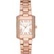 Michael Kors Damen Quartz Armbanduhr, 33.00mm GehäusegröÃŸe mit weiÃŸ analog Zifferblatt und Rosegold Metallarmband Armband MK4641