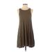 TOBI Casual Dress - A-Line High Neck Sleeveless: Green Print Dresses - Women's Size Small