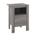 24.25" Gray Transitional Rectangular Nightstand Accent Table