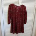 American Eagle Outfitters Dresses | American Eagle Outfitters Women Dress Size Small Boho Red Dress Vneck 3/4 Sleeve | Color: Red | Size: S