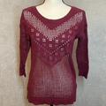 American Eagle Outfitters Sweaters | American Eagle Outfitters Pullover Knit Sweater Open Stitch Top Size Small | Color: Red | Size: S