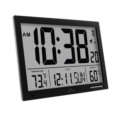 Marathon Slim-Jumbo Atomic Digital Wall Clock Black CL030062-BK-JB-NA