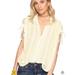 Free People Tops | Free People Baby Blues Stripe Top Yellow/White Button Front Size Large | Color: White/Yellow | Size: L