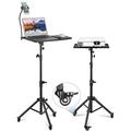 Hivexagon Projector Stand, Rolling Laptop Projector Tripod Metal Stand Adjustable Height (1-1.6 m ) With Wheel Lock Phone Mount For DJ Stage Home Office or Studio