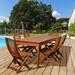 Lark Manor™ Anautica 7 Piece Outdoor Dining Set Wood/Teak in Brown/White | 82.5 W x 32.5 D in | Wayfair FFD13A0A009947BB93B2EB05B2827270