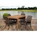 Wade Logan® Averyann Teak Dining Table Wood in Brown/White | 30 H x 63 W x 35 D in | Outdoor Dining | Wayfair 31D577C313A6406BA3899F6DABECA8C1