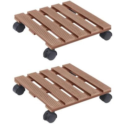 Pflanzenroller 2 Stk. Braun 30x30x7,5 cm wpc Vidaxl Image
