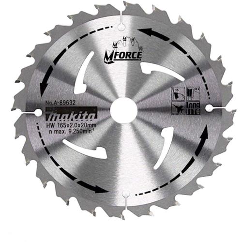 Kreissägeblatt A-89632 m-force Ø165mm 24 Zähne Kreissäge Tauchsäge Holz - Makita