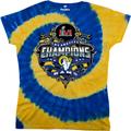 "T-shirt tie-dye Los Angeles Rams Super Bowl LVI Champions de marque Fanatics pour femme, royal/doré"