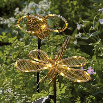 Solar Garden Stakes, Set Of Three - Dragonfly, Set...