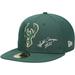 Men's New Era Hunter Green Milwaukee Bucks 2021 NBA Finals Champions Icon 59FIFTY Fitted Hat