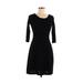 Pink Rose Casual Dress - Sweater Dress: Black Dresses - Women's Size Medium