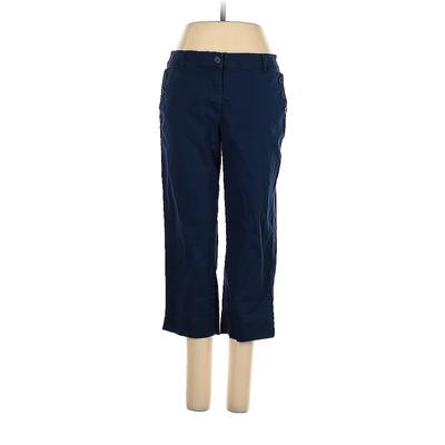 Talbots Outlet Khaki Pant Straight Leg Cropped: Blue Solid Bottoms - Women's Size 6 Petite