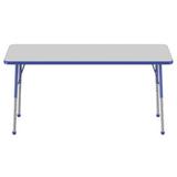 Factory Direct Partners Rectangle T-Mold Adjustable Height Activity Table Laminate/Metal | 32 H in | Wayfair 10014-GYBL