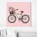 Red Barrel Studio® Bicycle w/ Flower Basket (Square) By Elizabeth Medley Print Canvas in White | 36 H x 36 W x 1.5 D in | Wayfair