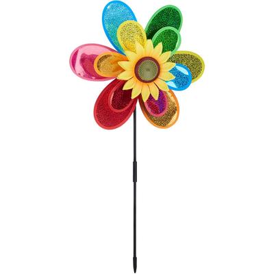 Relaxdays - Windrad Blume, dekorativer Blumenstecker, Gartendeko für Balkon oder Terrasse, hbt 74,5