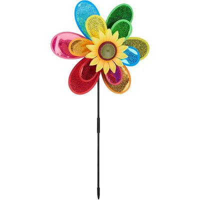 Windrad Blume, dekorativer Blumenstecker, Gartendeko für Balkon oder Terrasse, hbt 74,5 x 37,5 x 14