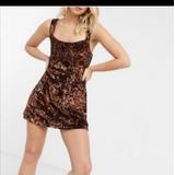 Free People Dresses | Free People Mini Dress | Color: Black/Brown | Size: Xxs