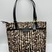 Coach Bags | Beautiful Coach F31901 Tan And Black Nylon Leather Leopard Print Tote Bag | Color: Black/Tan | Size: Os