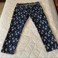 J. Crew Jeans | J. Crew Womens Cropped Matchstick Jeans In Indigo Floral Print Size 32 | Color: Blue/White | Size: 32